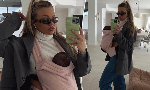 Furious Tammy Hembrow hits back at trolls who questioned the safety of her daughter Posy sitting in a harness... after Celeste Barber called out her 'dangerous' post-baby body