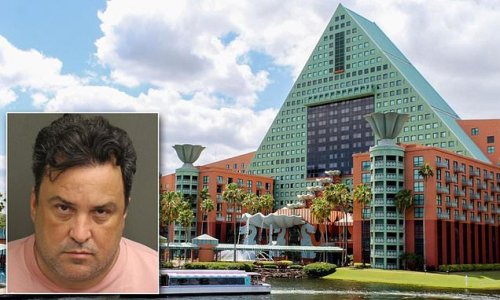 Florida man, 49, is arrested for 'raping woman at Disney's Dolphin Resort after meeting her at a bar' while on vacation with his WIFE