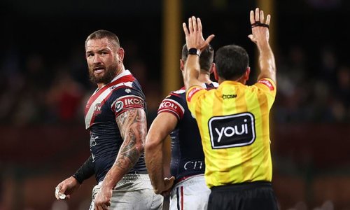 ‘Every f***ing time’: JWH is sin-binned for launching f-bomb spray at ref after being placed on report as Penrith dominate Roosters to strengthen grip on top spot