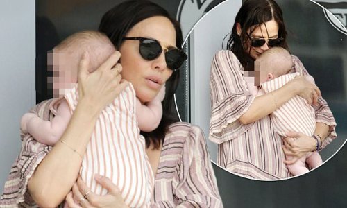 PICTURE EXCLUSIVE: Natalie Imbruglia, 44, dotes on her two-month-old