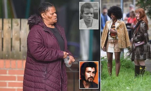 One of Peter Sutcliffe's real-life victims watches as TV crew films Yorkshire Ripper drama on street where she lives