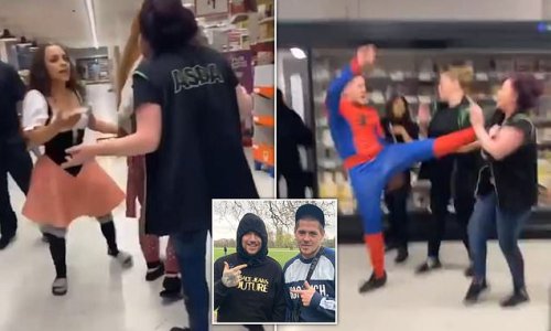 Supermarket worker who was kicked and punched unconscious by martial arts expert wearing a Spiderman outfit was unable to leave her house because she was 'exhausted and embarrassed' by her injuries, court hears