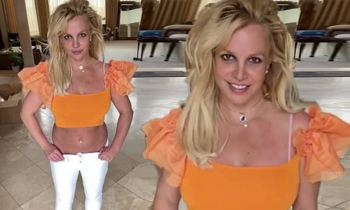 Britney Spears perfectly fits into jeans she hasn't worn in 20 years... as she continues moving into her new home with husband Sam Asghari
