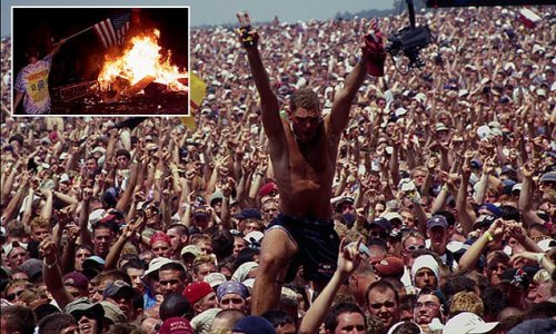 Carson Daly says Woodstock '99 was 'male toxicity at its worst' and thought he was going to DIE - as new Netflix docuseries reveals how 300,000 rioting fans set fires, overpowered security and sexually assaulted women at car-crash festival