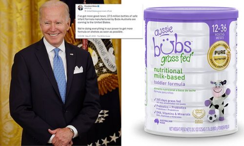 Biden administration announces they are flying in 27.5 MILLION cans of baby formula from Australia after White House said president has faith in the FDA to fix shortage
