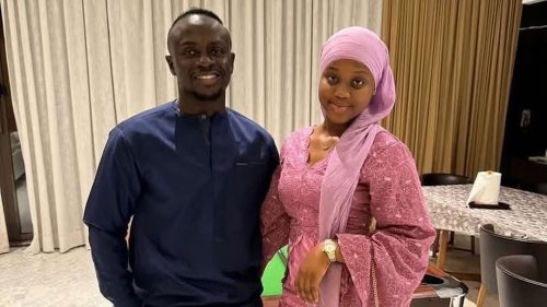 Former Liverpool star Sadio Mane, 32, and his teenage wife celebrate their baby's baptism, eight months after she left school following their wedding