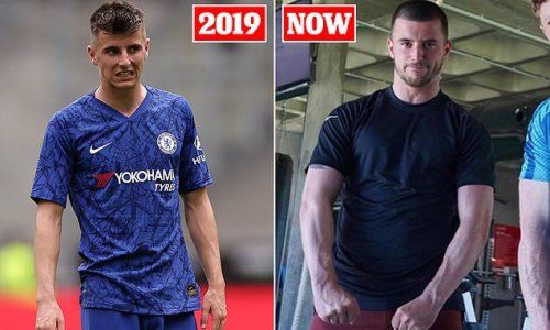 It's Mason Mountain! Chelsea star shows off his new muscular physique in pre-season gym picture after transforming his body since he broke through as a skinny teen