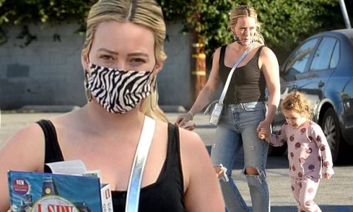 Hilary Duff rocks a tank top and jeans at book store with Banks in LA