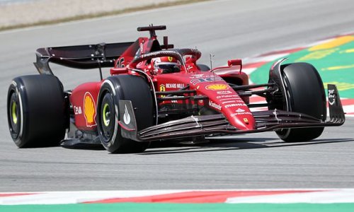 Charles Leclerc narrowly edges Ferrari team-mate Carlos Sainz in practice for the Spanish GP while Lewis Hamilton comes sixth, finishing a second off the pace at the Circuit de Catalunya