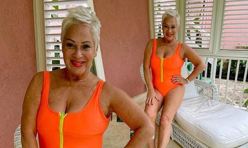 'Woman, you’re 64-years-old!' Denise Welch exhibits her enviable physique in a zip-up orange swimsuit as she shares body-confident snap