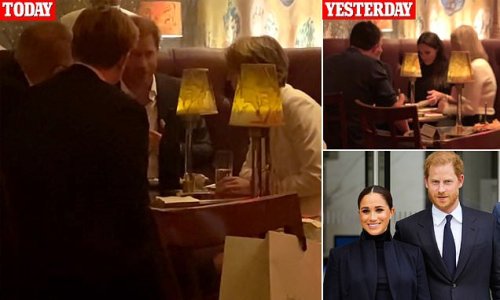 EXCLUSIVE: Prince Harry pictured in swanky NYC bar without Meghan