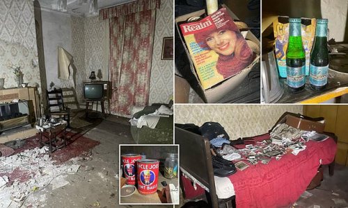 Stuck in the Seventies: Inside elderly couple's abandoned six-bed home that's littered with old magazines, bottles of Babycham, tins of Uncle Joe's mint balls and covered in patterned wallpaper