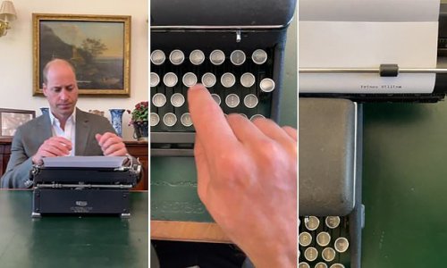 Prince William shares video using a typewriter with one finger