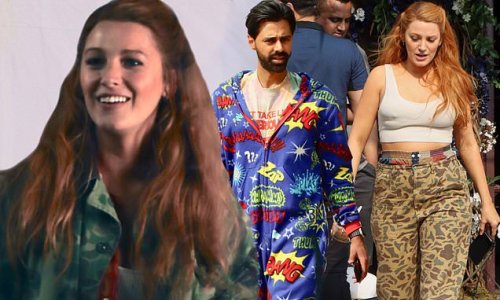 Blake Lively Goes Braless In Thin Tank Top And Double Camo As She Films It Ends With Us With 