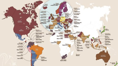 Fascinating map reveals every country's favourite coffee drink in 2024, with the UK and Australia...