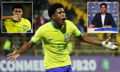 Chelsea's new £18m signing Andrey Santos scores AGAIN at the South American U20 Championship, taking the Brazilian wonderkid's tally to FIVE goals in as many games