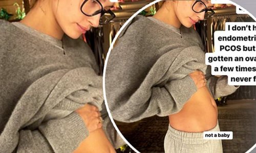 'Not a baby': Hailey Bieber nixes pregnancy speculation as she reveals she has cyst 'the size of an apple' on her ovaries following a string of other health issues