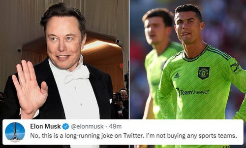 Elon Musk admits he's NOT buying Manchester United and his tweet claiming so was only a joke - but there IS hope for fans as the world's richest man adds 'although, if it were any team, it would be Man U. They were my fav team as a kid.'