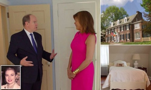 Fit for a princess! Prince Albert of Monaco unveils restoration of his mother Grace Kelly's childhood home in Philadelphia