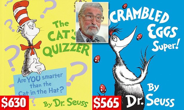 'I will never cancel Dr Seuss': Fans drive prices of author's books up by hundreds amid outrage over 'woke' decision to pull six titles because of 'racist and insensitive imagery'