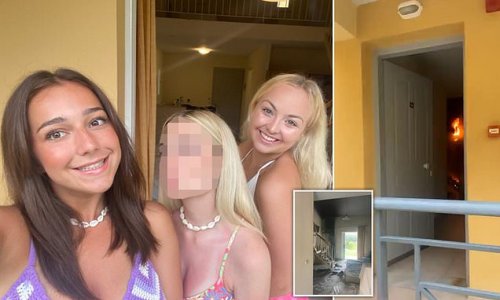 EXCLUSIVE: British holidaymakers are 'lucky to be alive' after air con unit sparks apartment blaze on £2,000 Jet2 all-girls' trip to Kavos