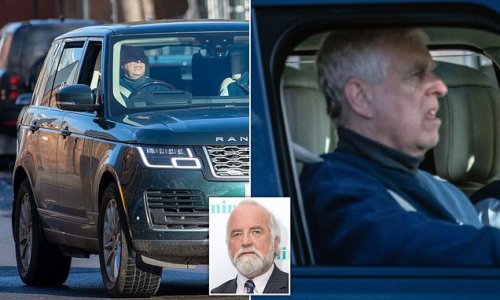 Prince Andrew is spotted in his Range Rover at Windsor as he branded an 'over-inflated egotist' by ex-head of royal security 'after demanding to keep his £3m-a-year taxpayer funded armed guards'