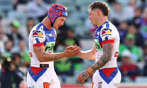 Knights boss breaks his silence after superstar Kalyn Ponga was caught on video being thrown out of a toilet cubicle with teammate Kurt Mann - as another two Newcastle stars are punished