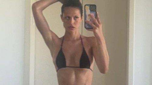 Lisa Rinna's mini-me Amelia shows new way to model a bikini top that flashes both cleavage and underboob