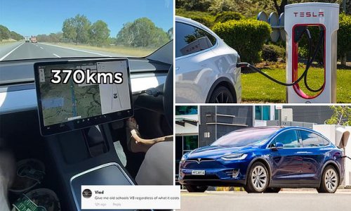 Tesla owner is trolled after bragging about the vehicle’s range during a 370km road trip - but here’s why petrol drivers are NOT impressed