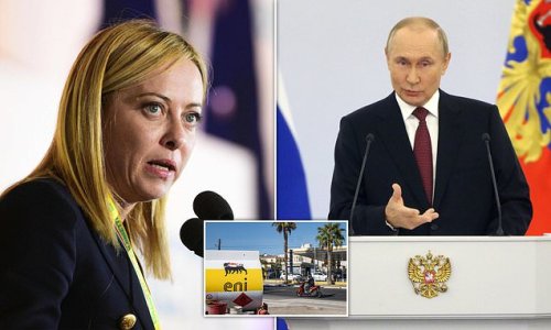 Putin takes his first swipe at Giorgia Meloni by completely cutting off gas supplies to Italy just days after the right-wing leader backed Ukraine