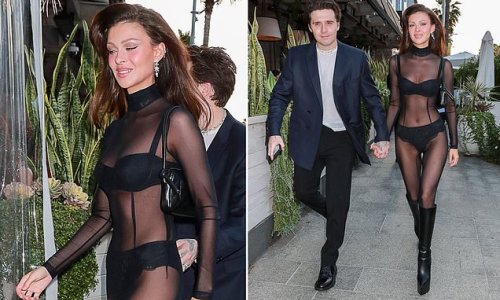 Nicola Peltz makes jaws drop in a see-through catsuit for date night in LA with Brooklyn Beckham
