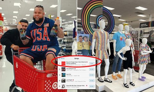 Rapper claims 'Boycott Target' song is being shadow banned by iTunes for addressing an LGBTQ 'agenda' by the retailer - song is No.1 on platform, surpassing tunes by Taylor Swift and Luke Combs
