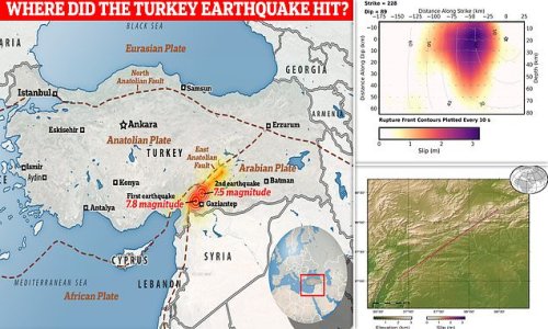 How Turkey's deadly earthquake moved the country by 10 FEET: Tremor was so powerful the tectonic plates beneath Ankara have slipped in relation to Syria, experts say