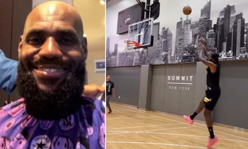 LeBron James shaves his head and embraces the bald look as the Lakers ...