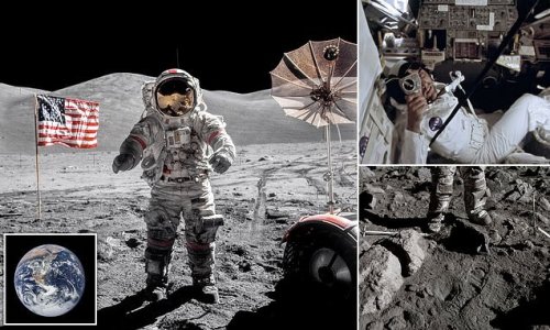 The moon as it looked 50 years ago: Newly-remastered images from humanity's last lunar landing in December 1972 reveal the incredible view of Apollo 17 astronauts