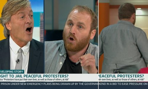 Ringleader of Insulate Britain's M25 eco mob STORMS off GMB