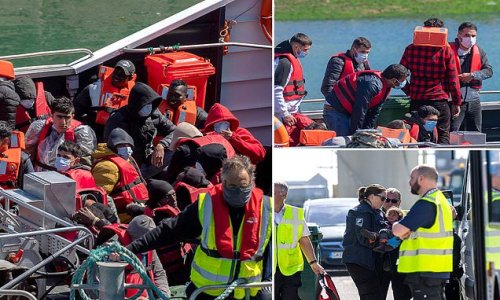 Another group of migrants including young children arrive in UK after four boats were intercepted in Channel amid claims Rwanda plan IS working as asylum seekers 'ask to be returned home and not to African centres'