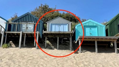 A view with a room! Tiny beach shack no bigger than a garage which overlooks picturesque Welsh beach...