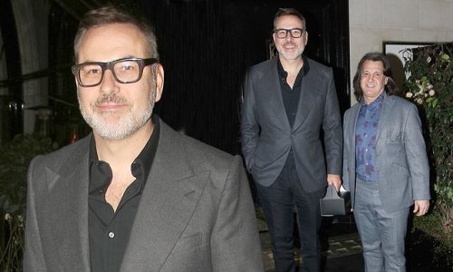 David Walliams joins Barbara Windsor's widower Scott Mitchell for a swanky dinner- after Alesha Dixon broke her silence on his scandal-plagued BGT exit