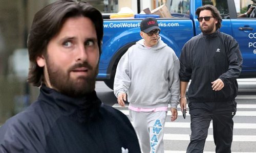 Scott Disick rocks all black as he goes for a post-birthday shopping trip with friends in The Hamptons
