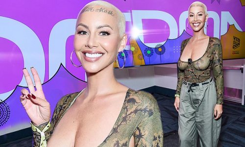 Amber Rose Puts On An Eye Popping Display As She Goes Braless Under Green Sheer Top At Vidcon In