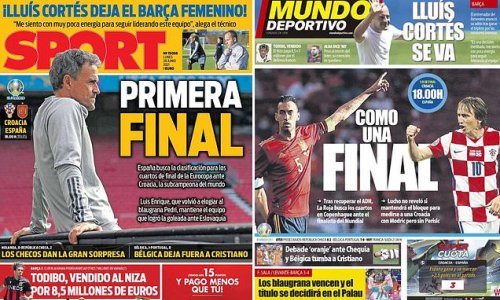 Euro 2020: Spanish newspapers pile pressure on for Croatia last-16 tie