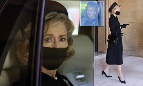 Prince Philip's confidante Penny Brabourne arrives for his funeral
