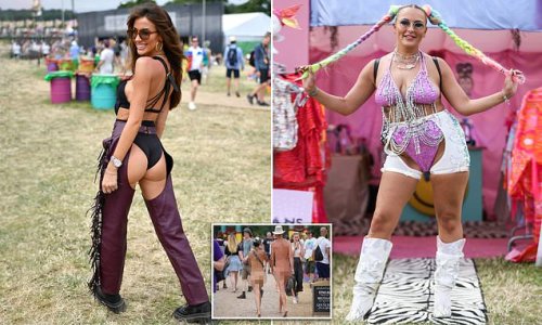 It's hotting up at Glastonbury! Festivalgoers don daring outfits as thousands of music fans descend on Worthy Farm (let's hope they've brought their wellies though)