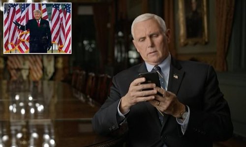 Moment Mike Pence awkwardly clears his throat and says 'Yeah, excellent' after 'receiving email calling him to use 25th Amendment to remove Trump days after January 6 riots'