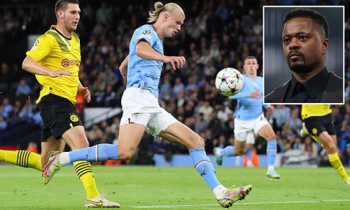 Manchester City have 'NO EXCUSE' for not winning the Champions League after signing Erling Haaland, claims Patrice Evra, as the Man United icon admits the forward is a 'monster' in front of goal and 'sharp like a cat'