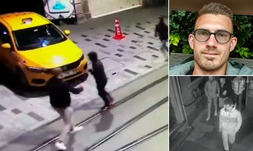 British tourist is left fighting for life after he's stabbed seven times by gang stealing his phone in Turkey: Terrifying moment victim bravely tried to fight off mob is caught on CCTV