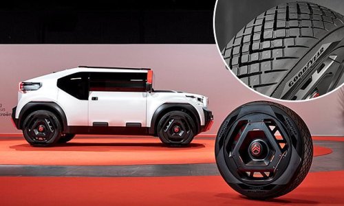 Is this the tyre of the future? Goodyear has created a compound from tree resin, sunflower oil and rice husk - and claims it lasts for over 300,000 MILES