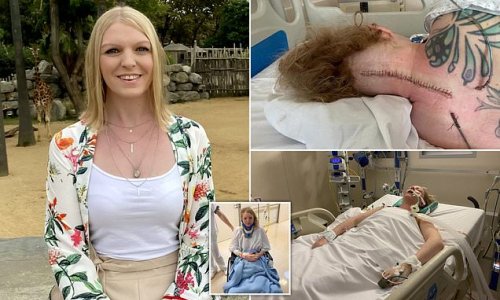 Mother, 36, who was left wheelchair-bound and at risk of being 'internally decapitated' when she hit her head on a ceiling fan recovers after life-saving surgery thanks to stranger's £130,000 donation