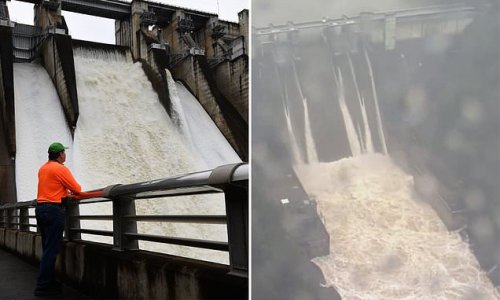Sydney's biggest dam spills the equivalent of the HARBOUR in one day as rains continue to flood Australia's east coast